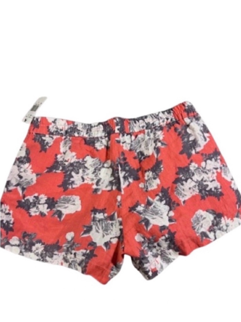 KUT from the Kloth Floral Linen Blend Shorts Coral Red 6 Summer Cottagecore NWT